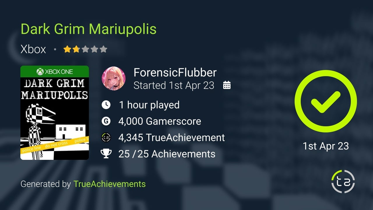 Dark Grim Mariupolis achievement summary